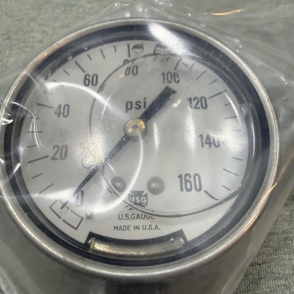 U.S. Gauge USG 4" Dial Pressure Gauge 0-160Psi 316‎ Stainless Steel 1/4"